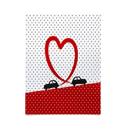 Belle13 Polka Dot Car Love Poster