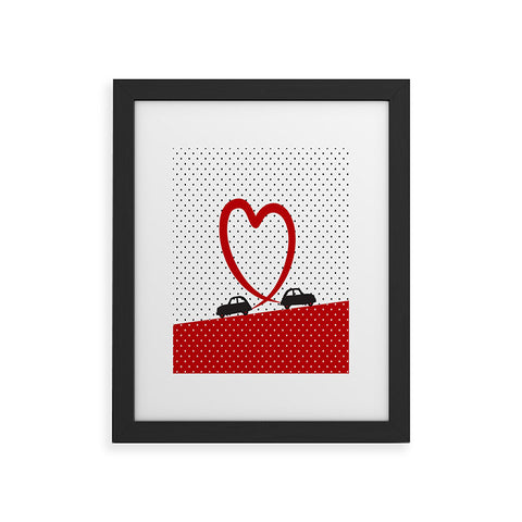 Belle13 Polka Dot Car Love Framed Art Print
