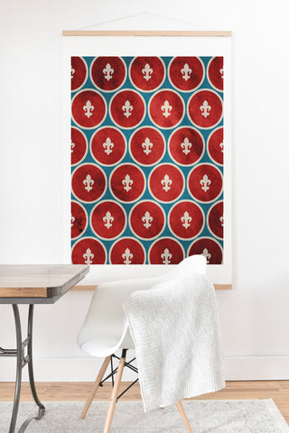 Belle13 Polka Dots Fleur De Lis Art Print And Hanger
