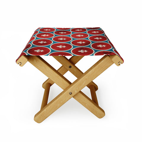 Belle13 Polka Dots Fleur De Lis Folding Stool