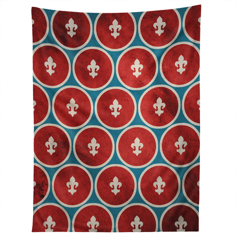 Belle13 Polka Dots Fleur De Lis Tapestry