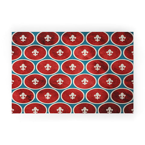 Belle13 Polka Dots Fleur De Lis Welcome Mat