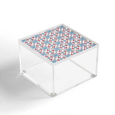 Belle13 Retro Floral Pattern Acrylic Box