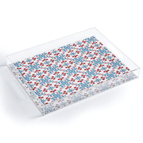 Belle13 Retro Floral Pattern Acrylic Tray