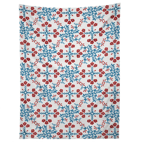 Belle13 Retro Floral Pattern Tapestry