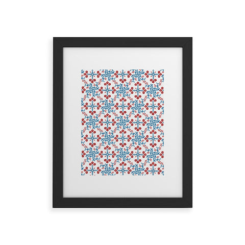 Belle13 Retro Floral Pattern Framed Art Print