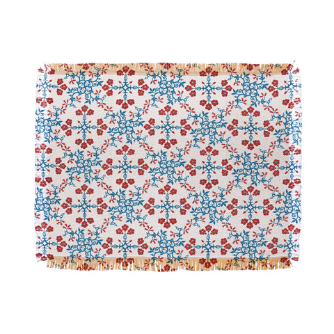 Belle13 Retro Floral Pattern Throw Blanket