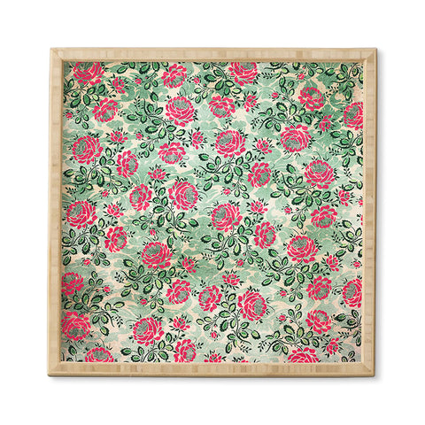 Belle13 Retro French Floral Pattern Framed Wall Art