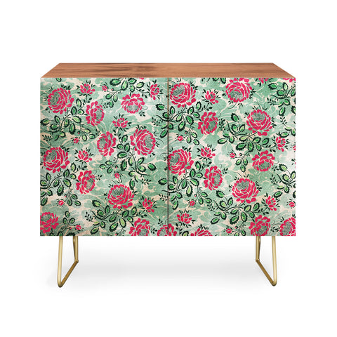 Belle13 Retro French Floral Pattern Credenza