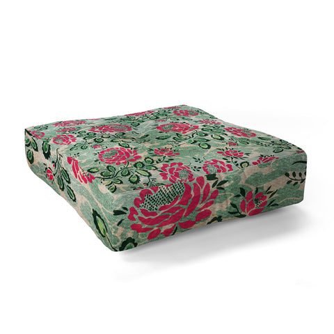Belle13 Retro French Floral Pattern Floor Pillow Square