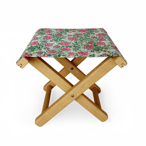 Belle13 Retro French Floral Pattern Folding Stool