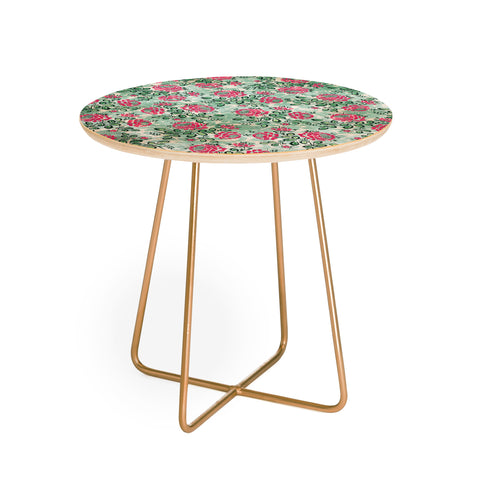 Belle13 Retro French Floral Pattern Round Side Table