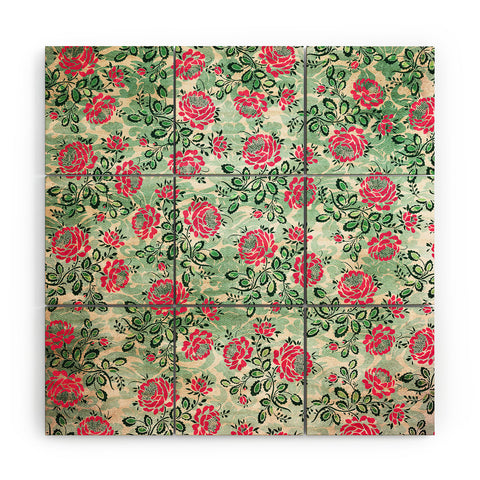 Belle13 Retro French Floral Pattern Wood Wall Mural
