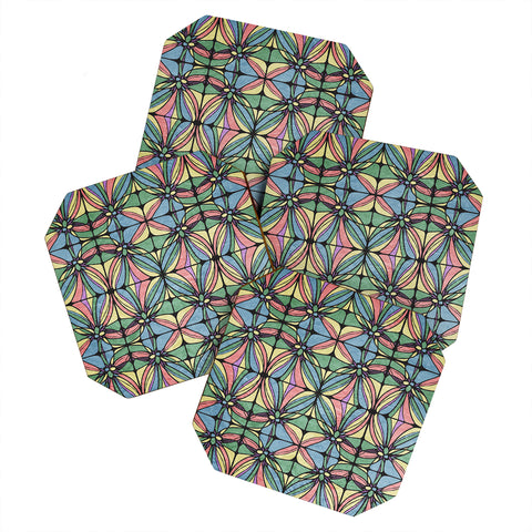 Belle13 Retro Geometric Coaster Set
