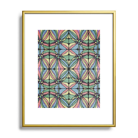Belle13 Retro Geometric Metal Framed Art Print