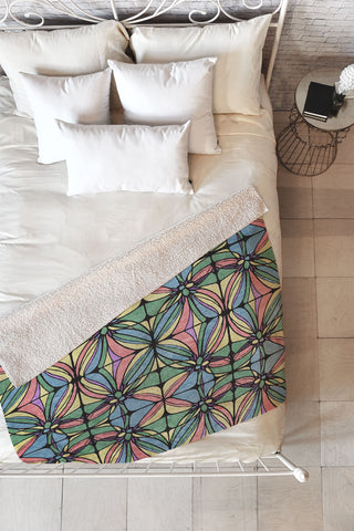 Belle13 Retro Geometric Fleece Throw Blanket