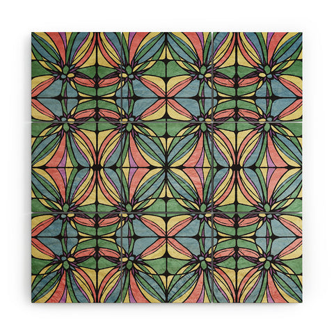 Belle13 Retro Geometric Wood Wall Mural