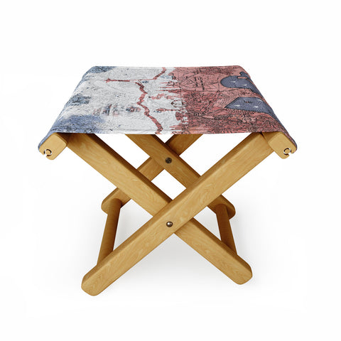 Belle13 Rio de Janeiro Skyline Vintage Map Folding Stool