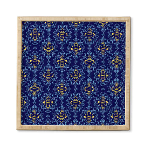 Belle13 Royal Damask Pattern Framed Wall Art