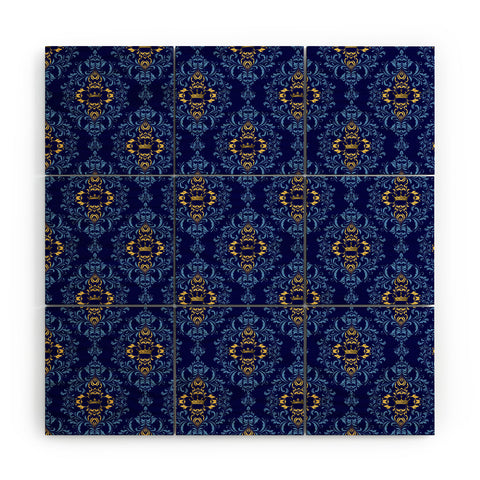 Belle13 Royal Damask Pattern Wood Wall Mural