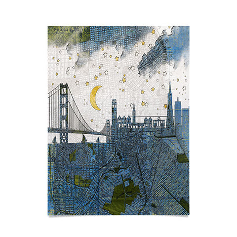 Belle13 San Francisco Starry Night Poster