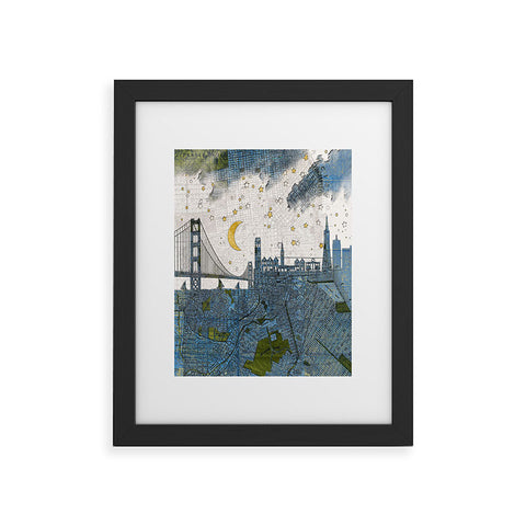 Belle13 San Francisco Starry Night Framed Art Print