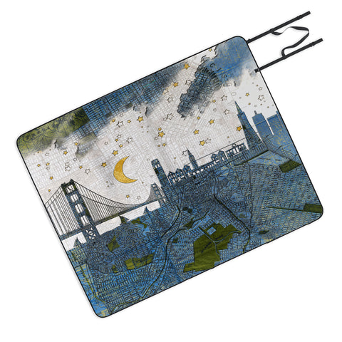 Belle13 San Francisco Starry Night Picnic Blanket