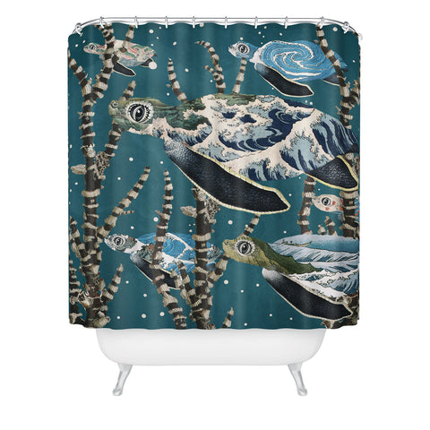 Belle13 Sea Turtle Migration Shower Curtain