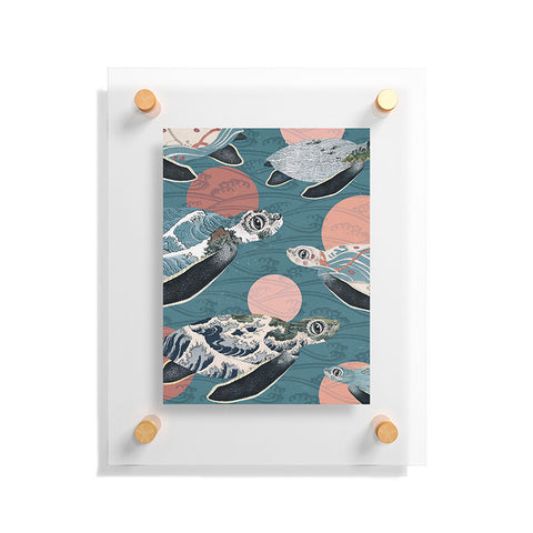 Belle13 Sea Turtle Polka Floating Acrylic Print