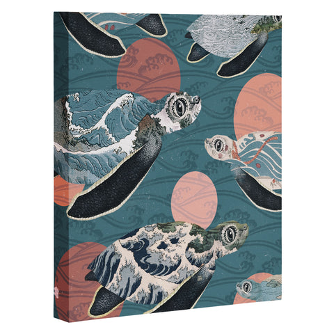 Belle13 Sea Turtle Polka Art Canvas