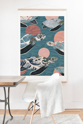 Belle13 Sea Turtle Polka Art Print And Hanger
