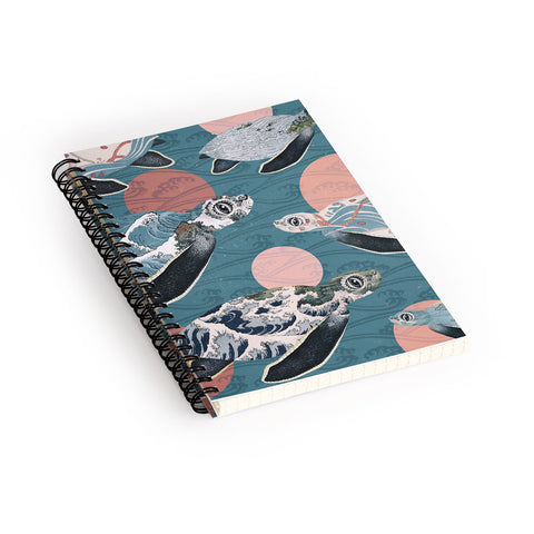 Belle13 Sea Turtle Polka Spiral Notebook