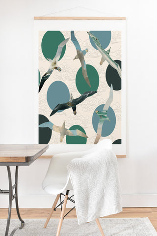 Belle13 Seagull Polka Art Print And Hanger