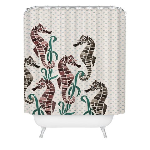Belle13 Seahorse Love Shower Curtain