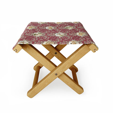 Belle13 Seasons Burgundy Folding Stool