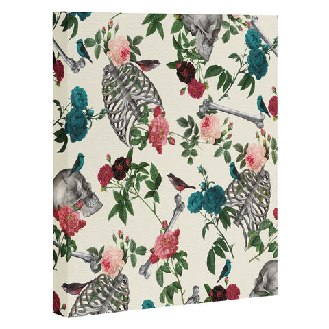 Belle13 Skulls Birds And Roses Art Canvas