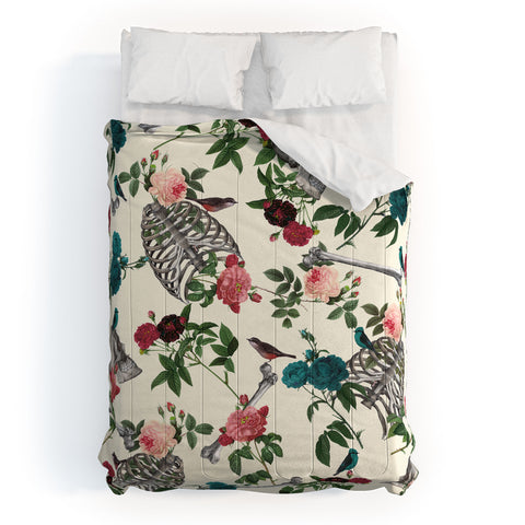 Belle13 Skulls Birds And Roses Comforter