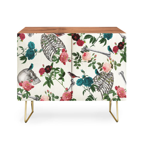 Belle13 Skulls Birds And Roses Credenza