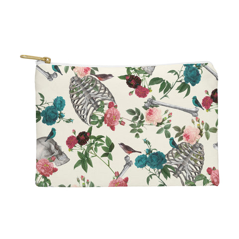 Belle13 Skulls Birds And Roses Pouch