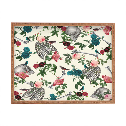 Belle13 Skulls Birds And Roses Rectangular Tray