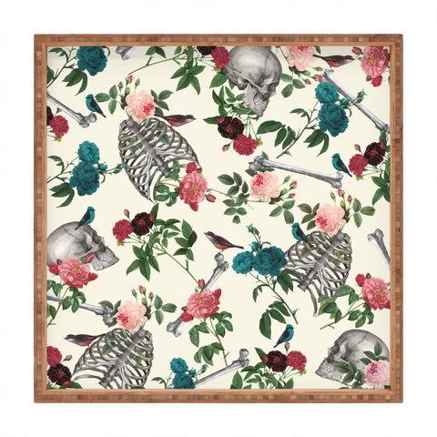 Belle13 Skulls Birds And Roses Square Tray