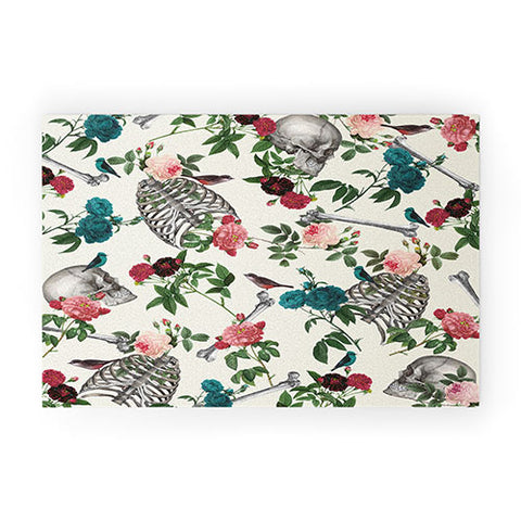 Belle13 Skulls Birds And Roses Welcome Mat