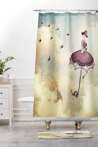Belle13 Sky Fairy Shower Curtain And Mat