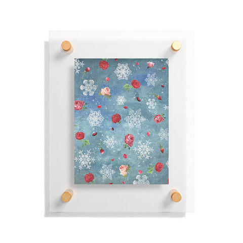 Belle13 Snow and Roses Floating Acrylic Print