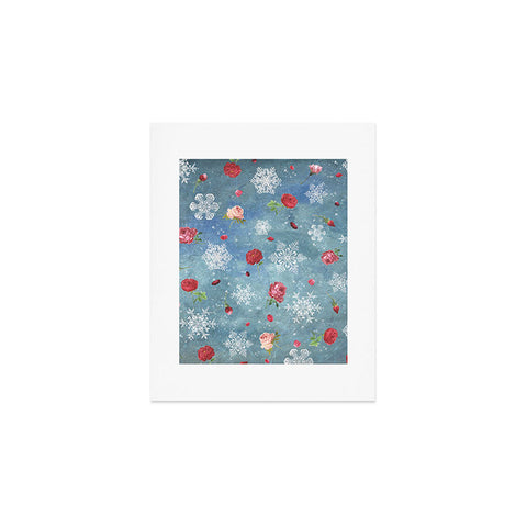 Belle13 Snow and Roses Art Print