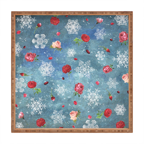 Belle13 Snow and Roses Square Tray
