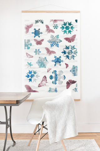 Belle13 Snowflakes and Butterflies Art Print And Hanger