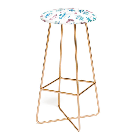 Belle13 Snowflakes and Butterflies Bar Stool