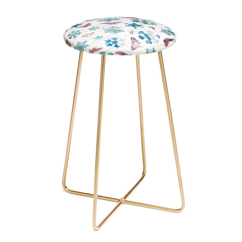 Belle13 Snowflakes and Butterflies Counter Stool