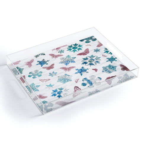 Belle13 Snowflakes and Butterflies Acrylic Tray